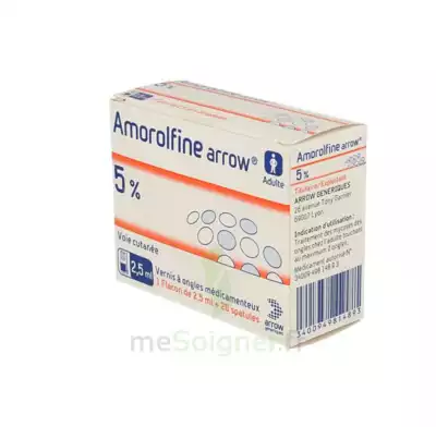Amorolfine Arrow 5 % V Ongles Médicamenteux 1fl/2,5ml+20spat à Saint Leu La Forêt